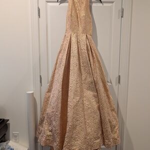 Gold And Pink Prom Dress